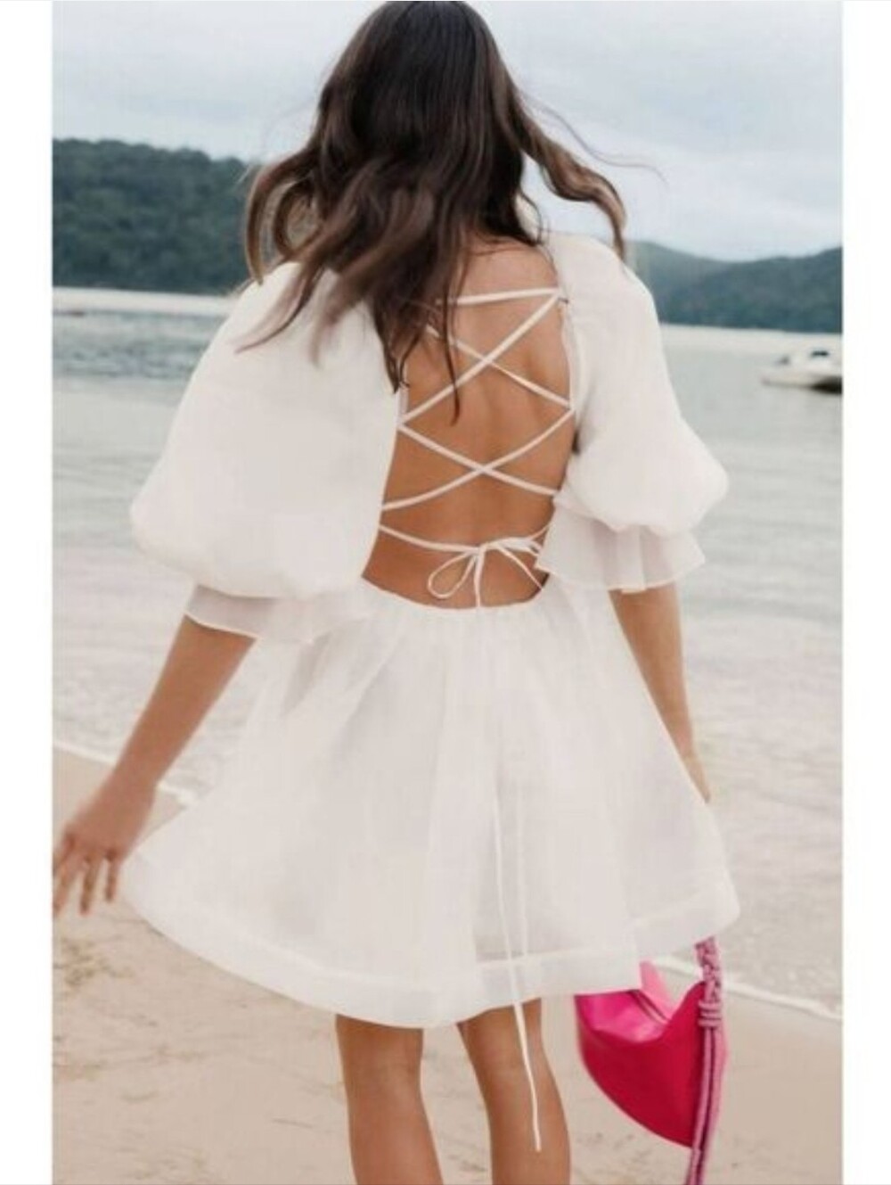 AJE ASTRID TIE BACK MINI DRESS IVORY SIZE 12 NWT $525